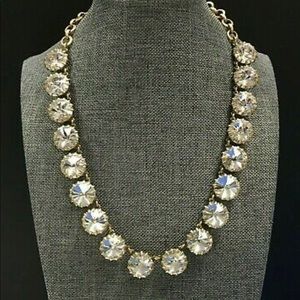 J Crew Necklace Excellent Brulee Clear Rhinestone Crystal Statement